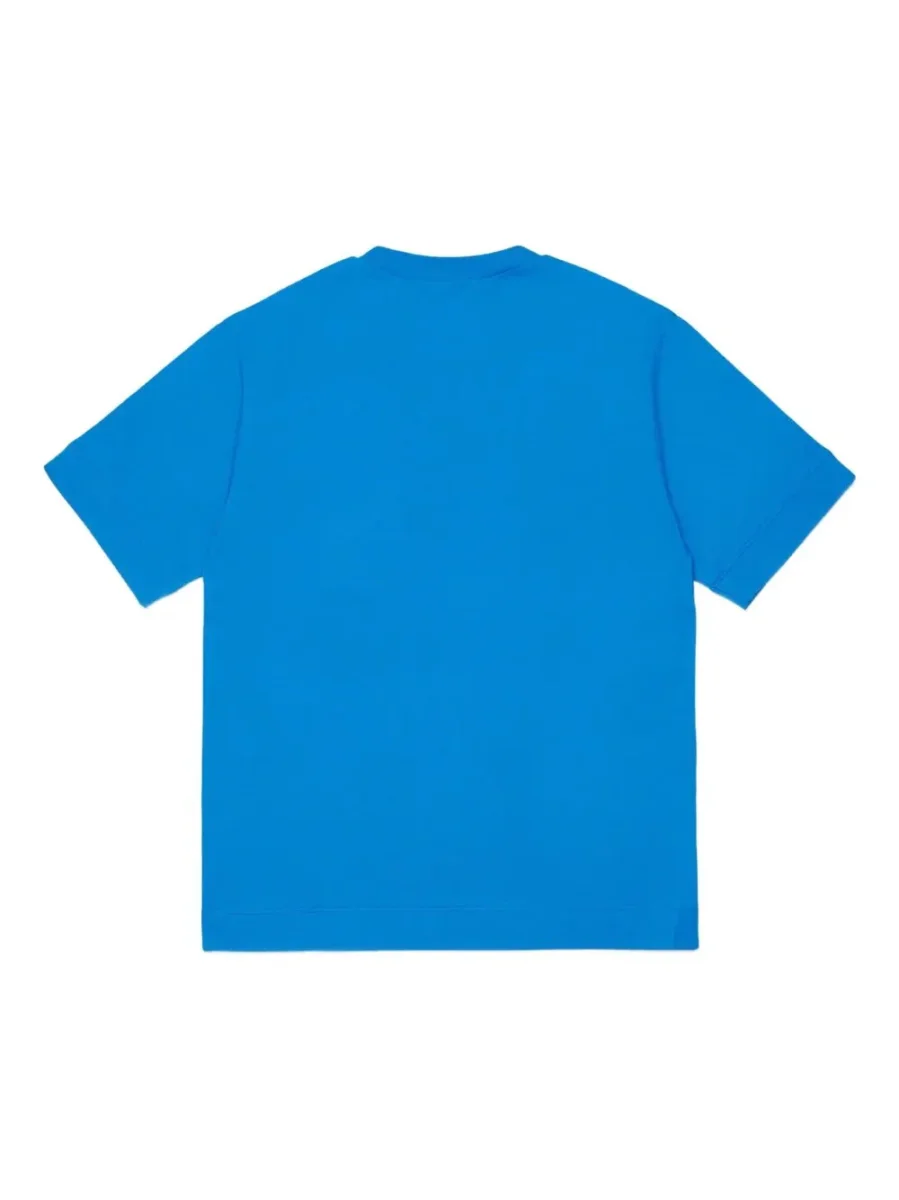 T-SHIRT BLU CON LOGO ROSSO MARNI - immagine 3