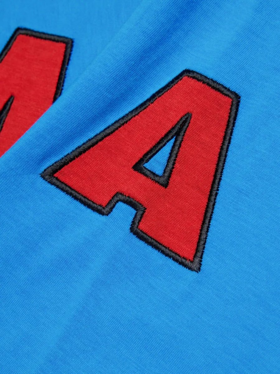 T-SHIRT BLU CON LOGO ROSSO MARNI - immagine 5