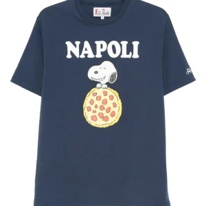 T-SHIRT BLU CON SNOOPY PIZZA NAPOLI MC2 SAINT BARTH