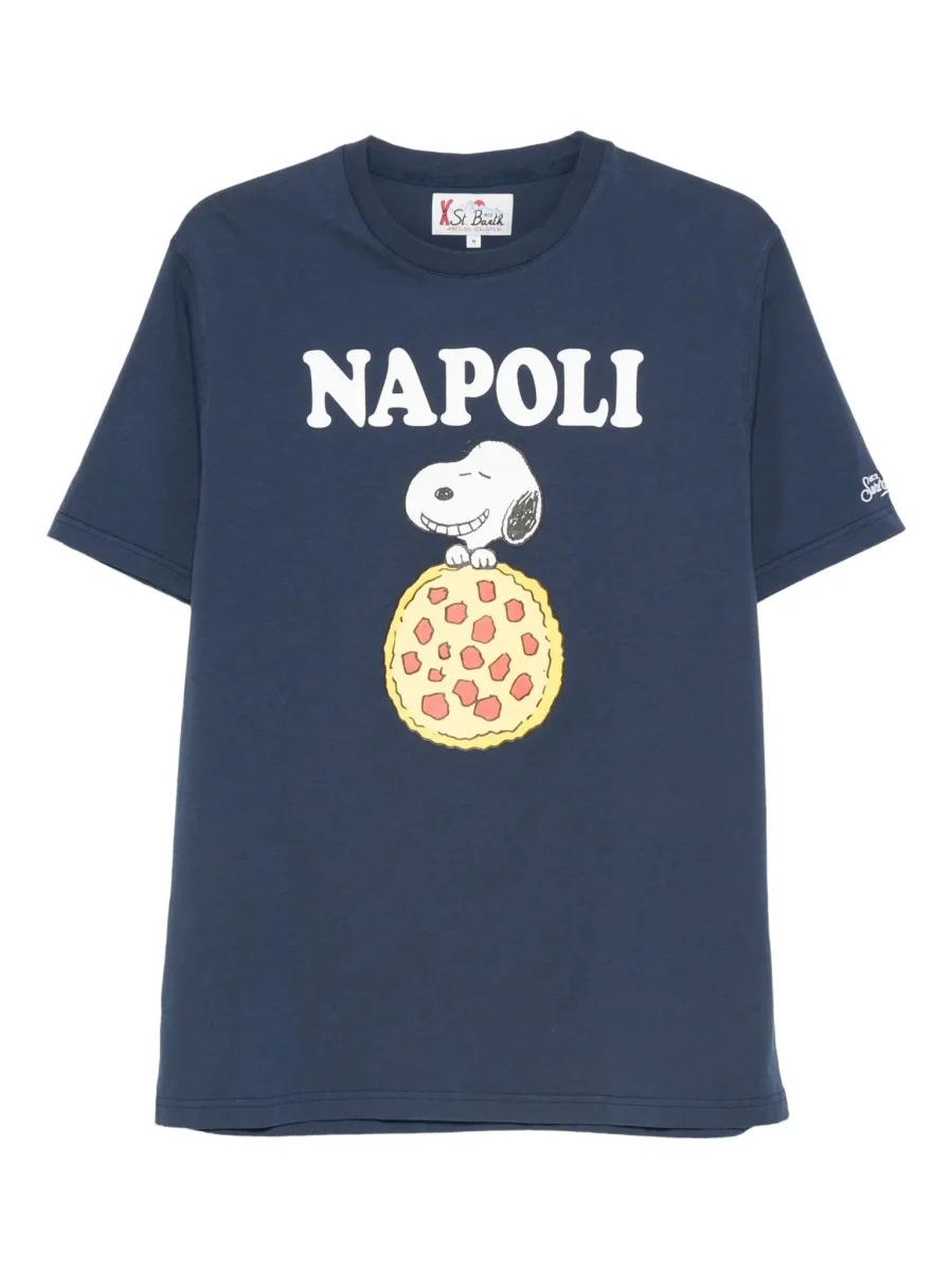 T-SHIRT BLU CON SNOOPY PIZZA NAPOLI MC2 SAINT BARTH