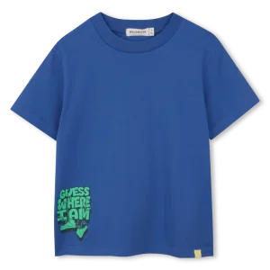 T-SHIRT BLU CON STAMPA SUL RETRO BILLIEBLUSH