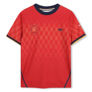 T-SHIRT CALCISTICA DELL' "ESP" ROSSA-GIALLA E BLU CON LOGO BOSS