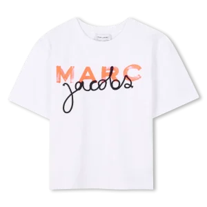 T-SHIRT CON LOGO ARANCIO FLUO MARC JACOBS