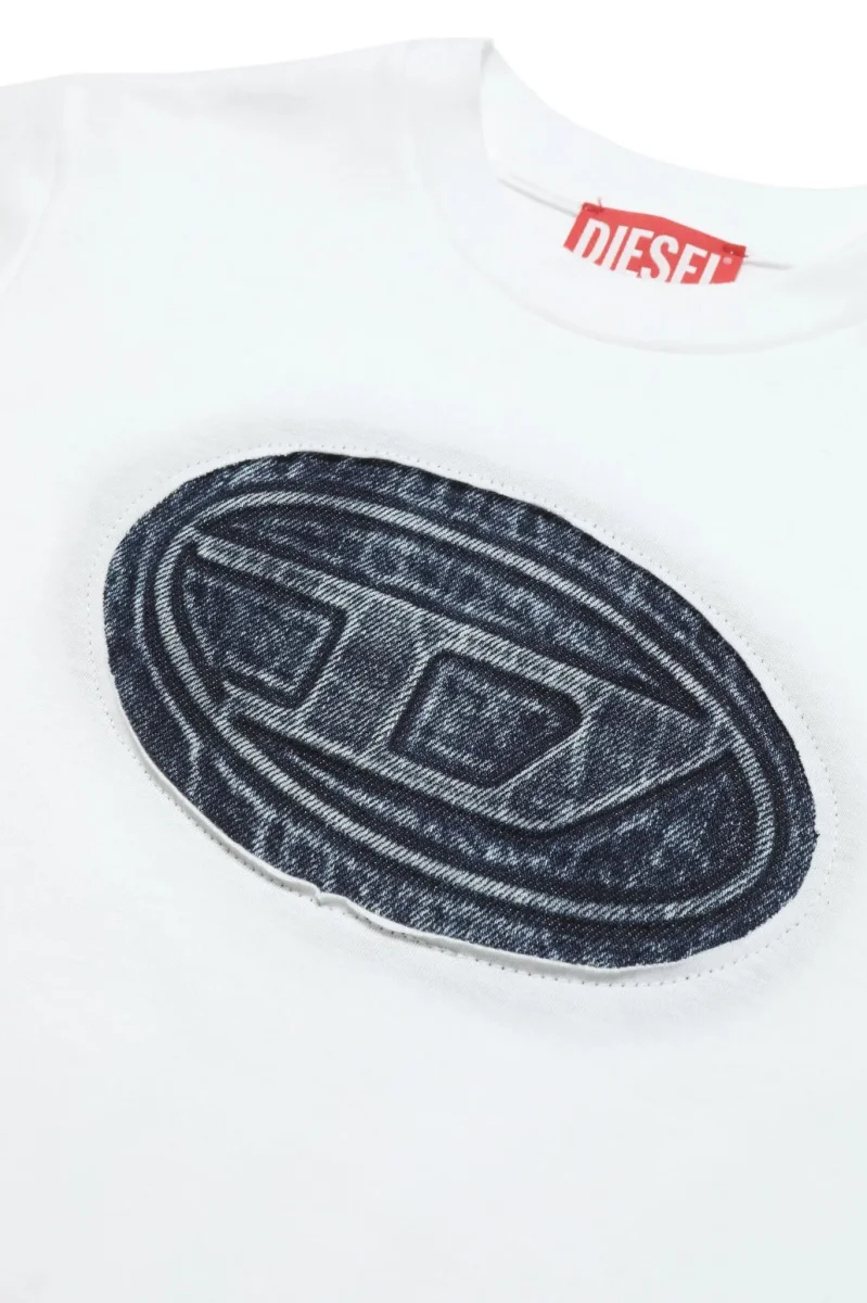 T-SHIRT CON LOGO IN DENIM DIESEL - immagine 4