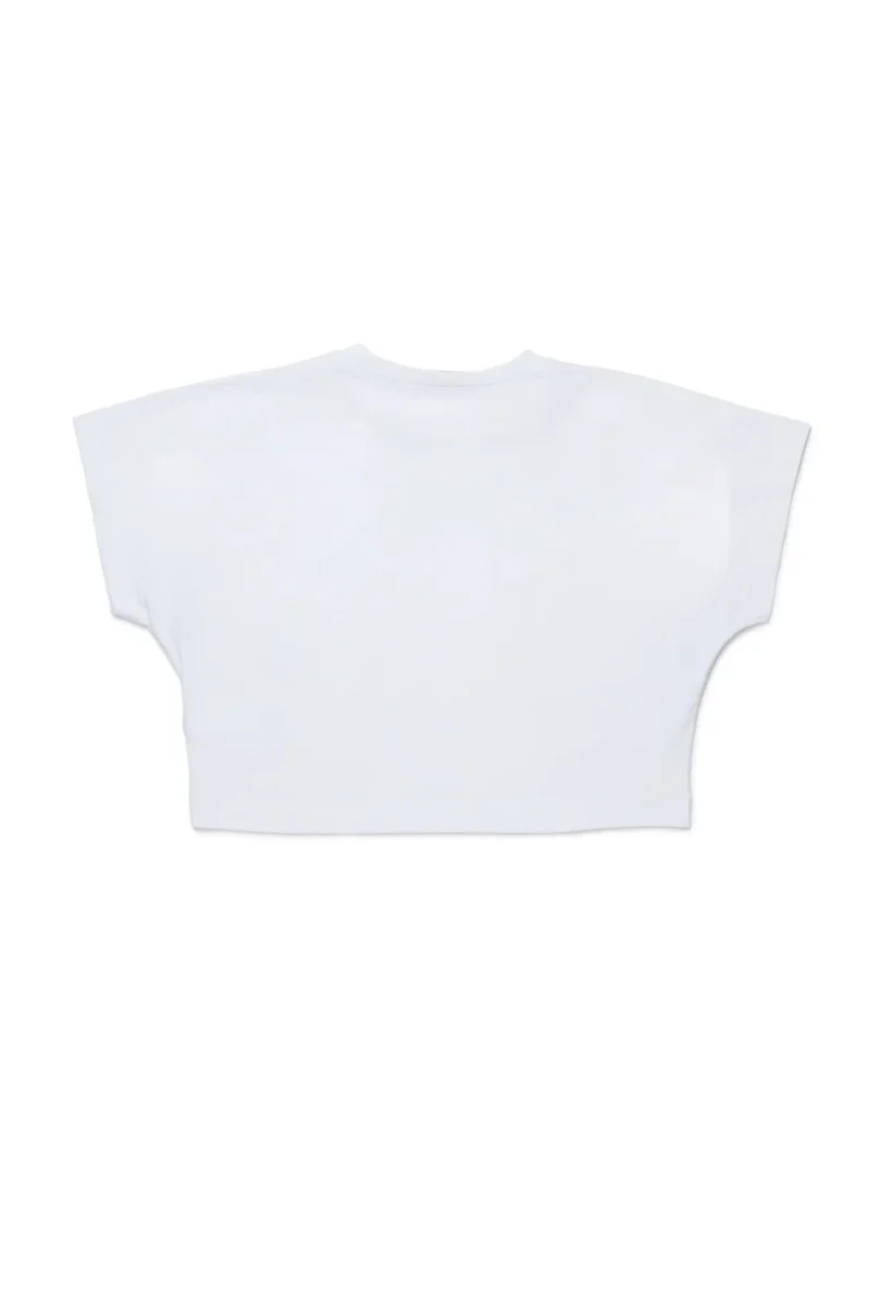 T-SHIRT CROPPED BIANCA CON LOGO NERO N21 - immagine 3