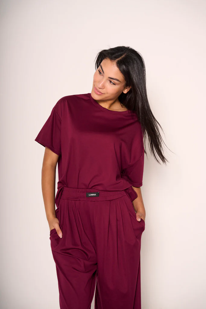 T-shirt soft touch bordeaux - immagine 3