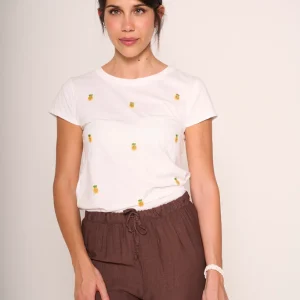 T-shirt ananas ricamati
