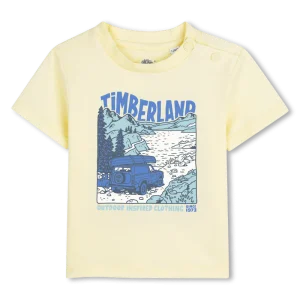 T-SHIRT GIALLA CON LOGO BLU TIMBERLAND