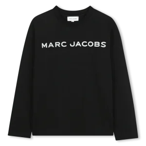 T-SHIRT MANICA LUNGA NERA CON LOGO BIANCO MARC JACOBS