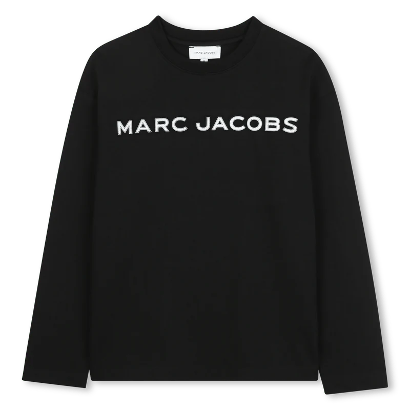 T-SHIRT MANICA LUNGA NERA CON LOGO BIANCO MARC JACOBS - immagine 2