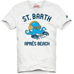 T-SHIRT  MC2 SAINT BARTH BIANCA CON STAMPA POLPO DJ