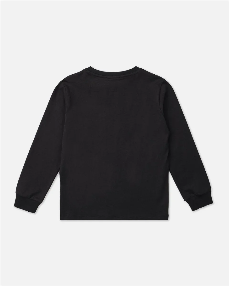 T-SHIRT NERA A MANICHE LUNGHE CON LOGO ICEBERG - immagine 3