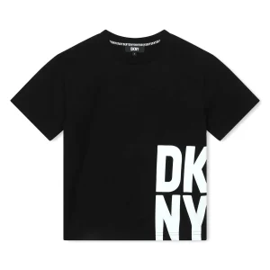 T-SHIRT NERA CON LOGO BIANCO DKNY
