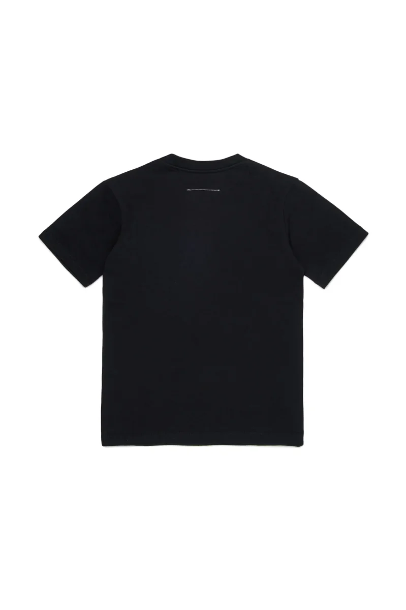 T-SHIRT NERA CON LOGO BIANCO MAISON MARGIELA - immagine 3