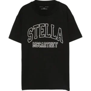 T-SHIRT NERA CON LOGO BIANCO STELLA MCCARTNEY