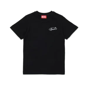 T-SHIRT NERA CON LOGO CORVISO BIANCO DIESEL