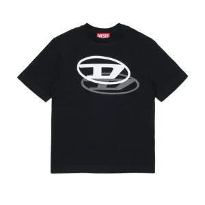 T-SHIRT NERA CON LOGO DIESEL BIANCO