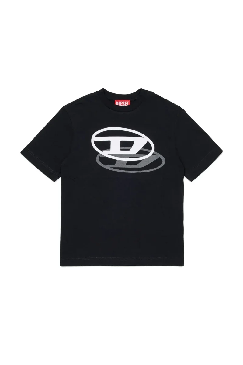 T-SHIRT NERA CON LOGO DIESEL BIANCO