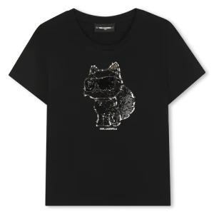 T-SHIRT NERA CON LOGO GIRABRILLA KARL LAGERFELD