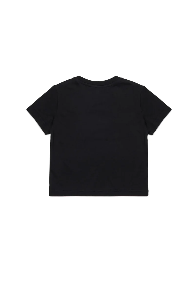 T-SHIRT NERA CON LOGO IN PAILLETTES DIESEL - immagine 3