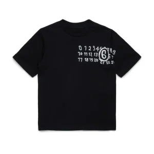 T-SHIRT NERA CON LOGO SCRITTO A MANO MAISON MARGIELA