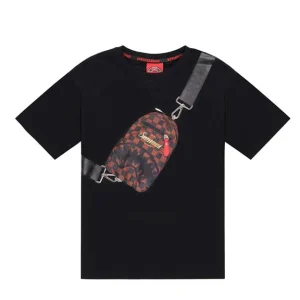 T-SHIRT NERA CON MARSUPIO SPRAYGROUND