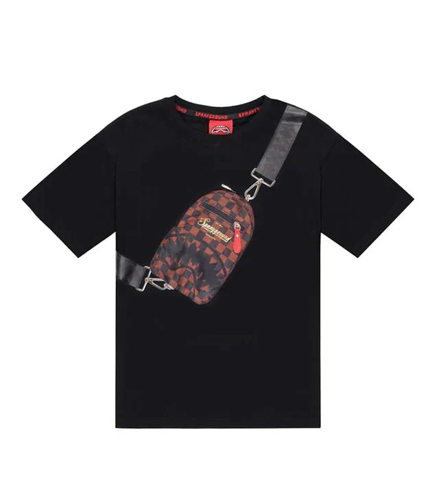 T-SHIRT NERA CON MARSUPIO SPRAYGROUND