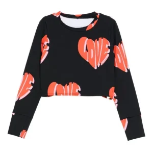T-SHIRT NERA MANICA LUNGA CON SCRITTA LOVE STELLA MCCARTNEY