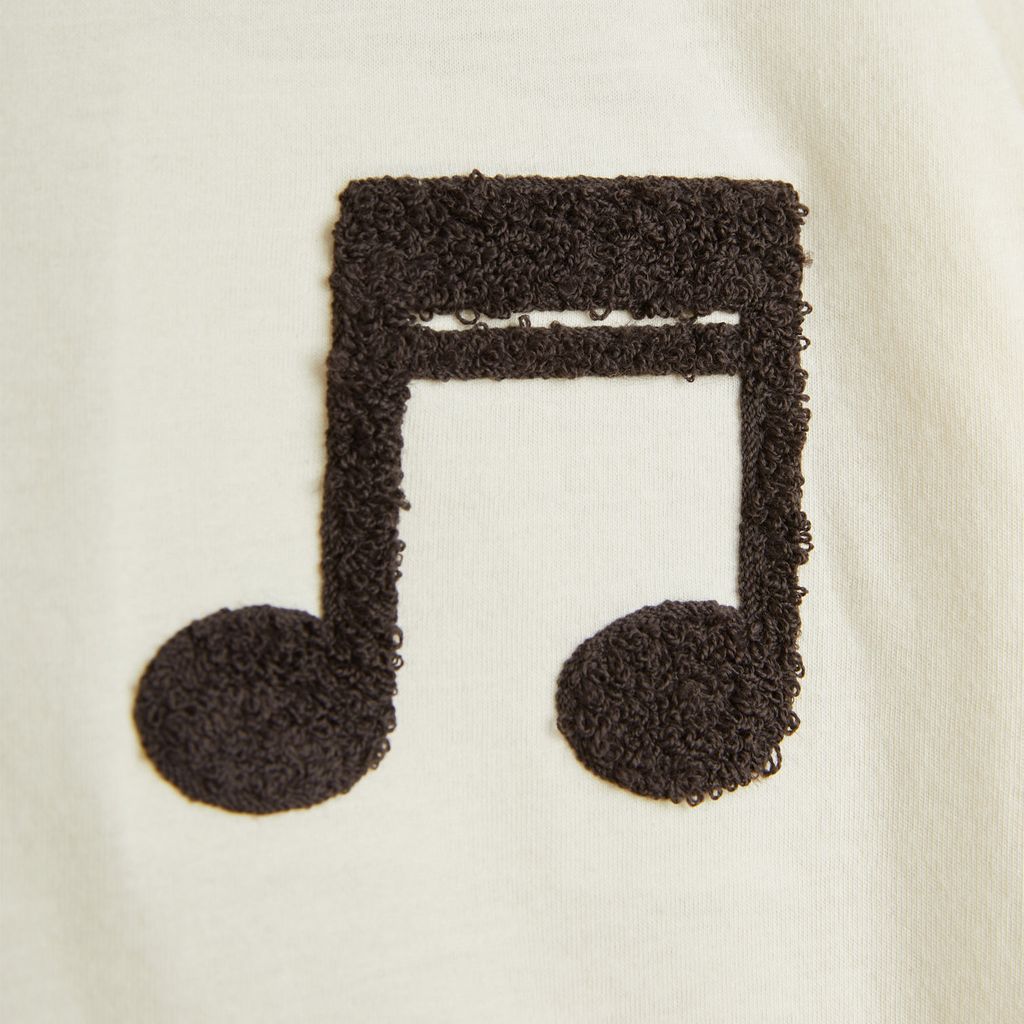 T-SHIRT PANNA CON NOTA MUSICALE IN SPUGNA MINI RODINI - immagine 4