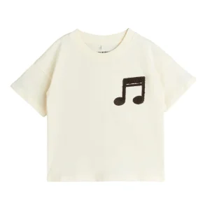 T-SHIRT PANNA CON NOTA MUSICALE IN SPUGNA MINI RODINI