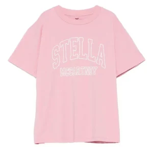T-SHIRT ROSA CON LOGO BIANCO STELLA MCCARTNEY