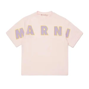T-SHIRT ROSA CON LOGO LILLA MARNI