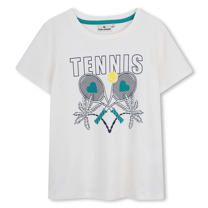 T-SHIRT TENNIS AVORIO KIDS AROUND - immagine 2