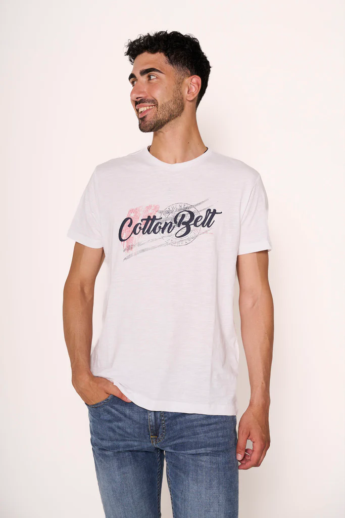 T-shirt con stampa gommata e patch - immagine 2