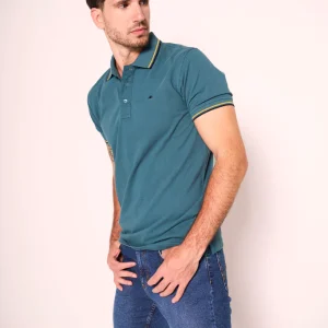 Polo uomo con doppio bordino a contrasto