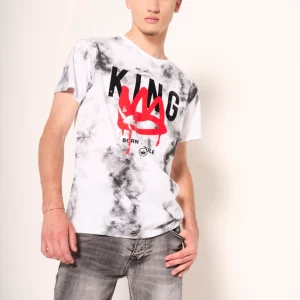 T-shirt tie-dye con stampa "Born to Rule"