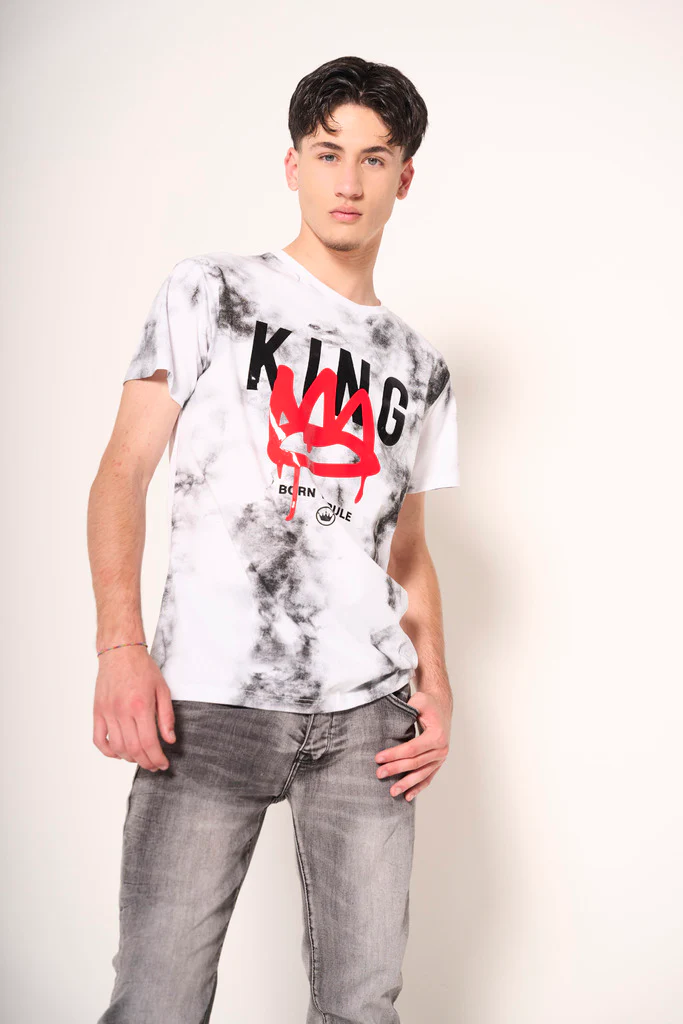 T-shirt tie-dye con stampa "Born to Rule" - immagine 2