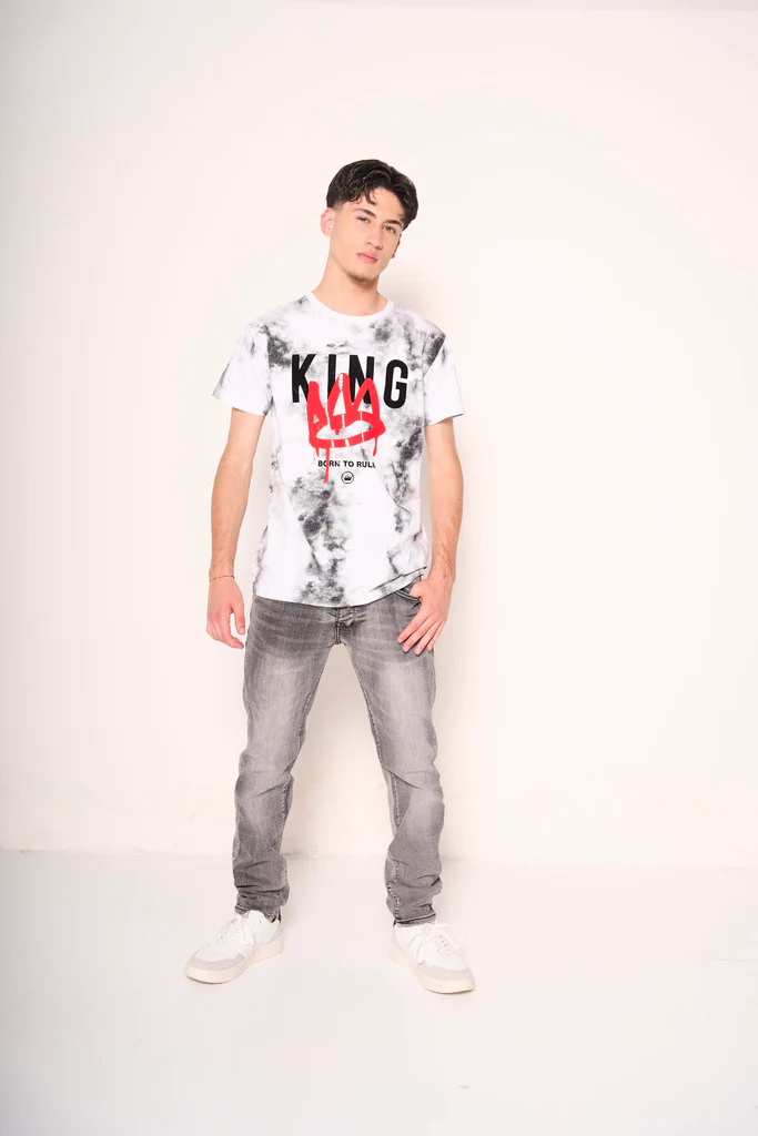 T-shirt tie-dye con stampa "Born to Rule" - immagine 3