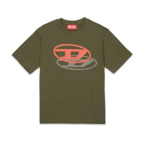 T-SHIRT VERDE CON LOGO DIESEL