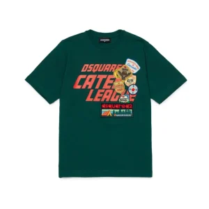 T-SHIRT VERDE CON LOGO DSQUARED2