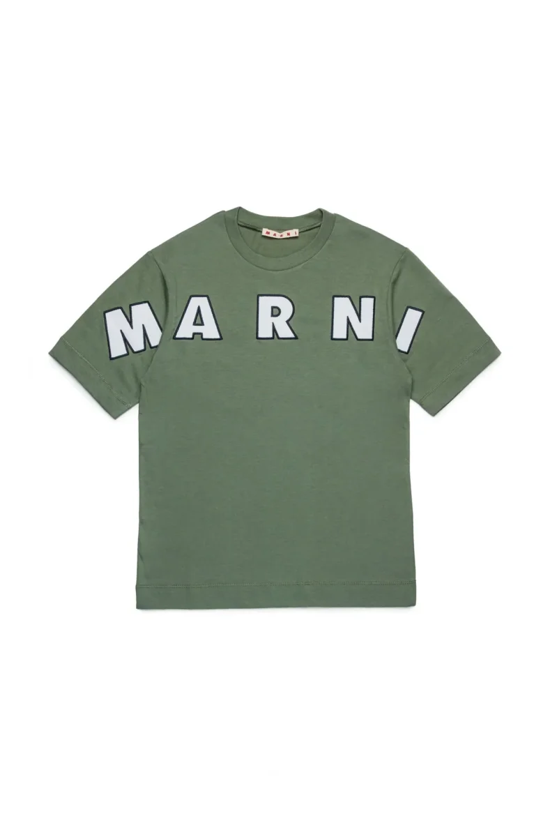 T-SHIRT VERDE CON STAMPA MARNI