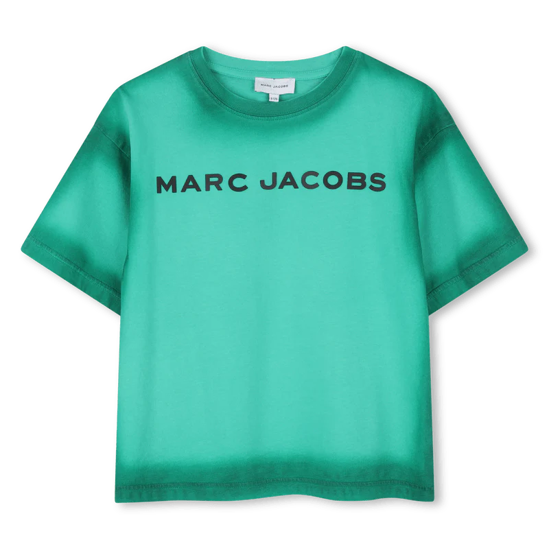 T-SHIRT VERDE MENTA CON LOGO GOMMATO NERO MARC JACOBS