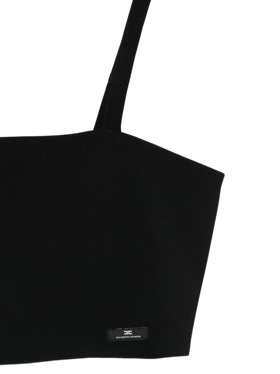 TOP IN CREPE NERO CON LOGO ELISABETTA FRANCHI - immagine 4