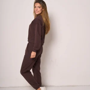 Pantalone donna in felpa con coulisse in vita