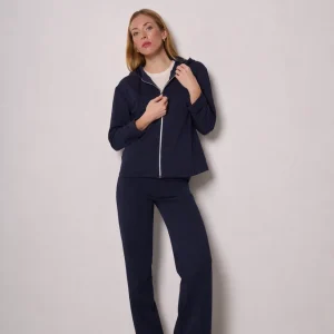 Felpa con capuccio full zip donna