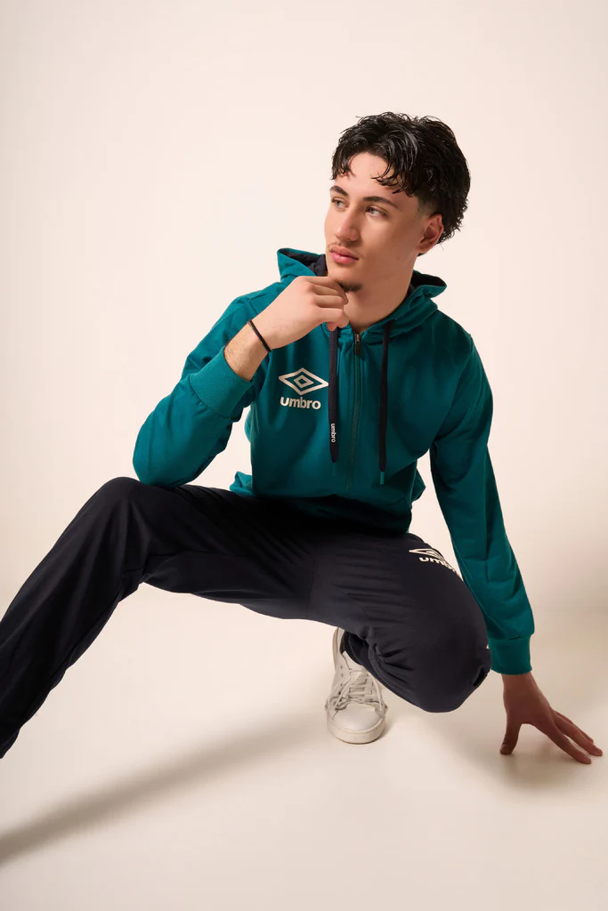 Tuta Sportiva Uomo con Cappuccio Verde Petrolio - immagine 3